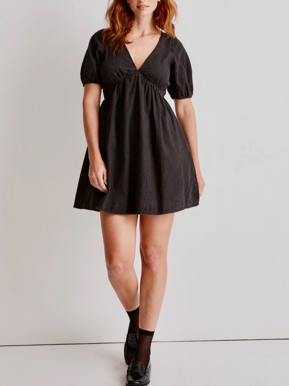 Madewell The Denim Annamarie Mini Dress in Lunar Wash